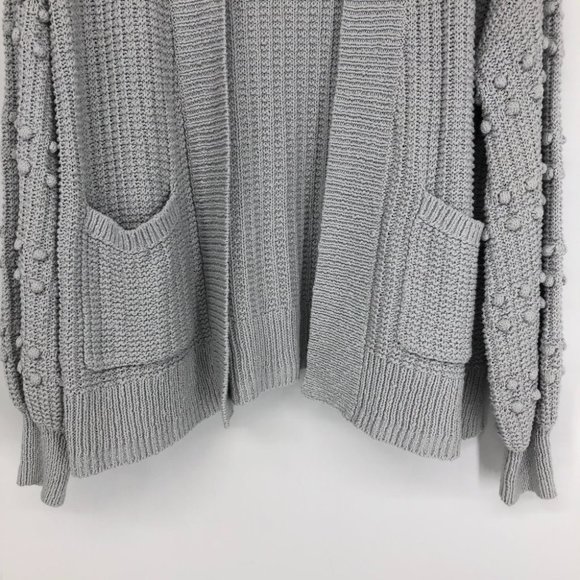 Madewell Grey Bobble Cardigan / Open front Sweater in Cool Fog Long sleeve S - Picture 10 of 16